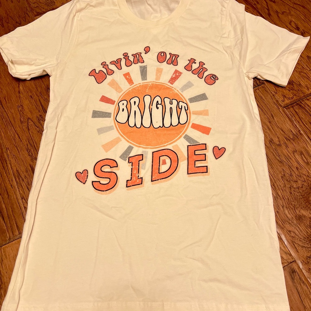 Bella Canvas Cream Tee with Orange and Red Design